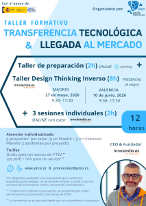 PTEA impulsa un programa formativo en transferencia de tecnología y llegada al mercado 1 INFOGRAFIA TALLER TRANSFERENCIA TECNOLOGIA 1